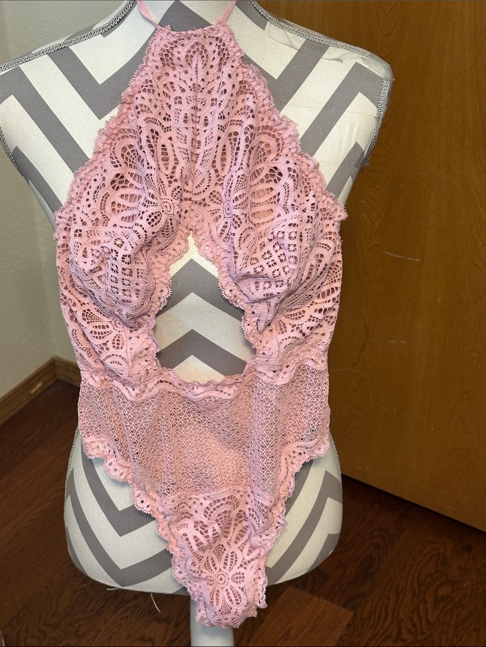 Victoria's Secret Pink Lace Halter Teddy